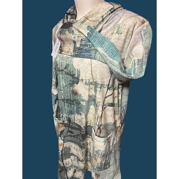 nwt JESS AND JANE EMERALD TUNIC OR DRESS SIZE MED COWL NECK FRONT POCKETS - Picture 8 of 16